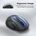 TECKNET Wireless Mouse (2.4G & BT5.0/3.0) Silent 4800 DPI Computer USB A & Bluetooth Mouse 6 Buttons, Wide Compatibility - Grey - Image 10