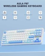 AULA F87 Wireless Mechanical Keyboard, 75% TKL Custom Hot Swappable Gaming Keyboards with PBT Keycaps, Pre-lubed Greywood Switches, RGB Backlit Creamy Keyboard, 2.4GHz/USB-C/BT5.0 - Image 3