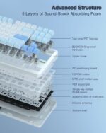 AULA F87 Wireless Mechanical Keyboard, 75% TKL Custom Hot Swappable Gaming Keyboards with PBT Keycaps, Pre-lubed Greywood Switches, RGB Backlit Creamy Keyboard, 2.4GHz/USB-C/BT5.0 - Image 5