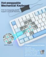 AULA F87 Wireless Mechanical Keyboard, 75% TKL Custom Hot Swappable Gaming Keyboards with PBT Keycaps, Pre-lubed Greywood Switches, RGB Backlit Creamy Keyboard, 2.4GHz/USB-C/BT5.0 - Image 6