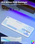 AULA F87 Wireless Mechanical Keyboard, 75% TKL Custom Hot Swappable Gaming Keyboards with PBT Keycaps, Pre-lubed Greywood Switches, RGB Backlit Creamy Keyboard, 2.4GHz/USB-C/BT5.0 - Image 7