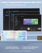AULA F87 Wireless Mechanical Keyboard, 75% TKL Custom Hot Swappable Gaming Keyboards with PBT Keycaps, Pre-lubed Greywood Switches, RGB Backlit Creamy Keyboard, 2.4GHz/USB-C/BT5.0 - Image 8