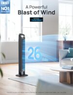 Dreo Smart Tower Fan for Bedroom, 90° Oscillating 40" Standing Fan, 26ft/s High-Speed 5 Speeds 4 Modes, Quiet Room Floor Fans, Touch/Remote/APP & Voice Control, Work with Alexa, 12H Timer, Silver - Image 3