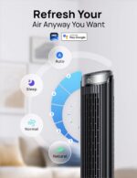 Dreo Smart Tower Fan for Bedroom, 90° Oscillating 40" Standing Fan, 26ft/s High-Speed 5 Speeds 4 Modes, Quiet Room Floor Fans, Touch/Remote/APP & Voice Control, Work with Alexa, 12H Timer, Silver - Image 5