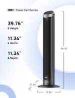 Dreo Smart Tower Fan for Bedroom, 90° Oscillating 40" Standing Fan, 26ft/s High-Speed 5 Speeds 4 Modes, Quiet Room Floor Fans, Touch/Remote/APP & Voice Control, Work with Alexa, 12H Timer, Silver - Image 9