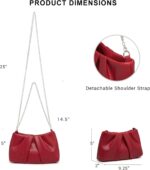 Dasein Elegant Pleated Evening Bag Soft Vegan Leather Clutch Purse Dressy Formal Handbag with 2 Chain Straps for Women - Image 5