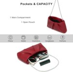 Dasein Elegant Pleated Evening Bag Soft Vegan Leather Clutch Purse Dressy Formal Handbag with 2 Chain Straps for Women - Image 6