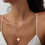 Fettero Gold Clover Necklace for Women Dainty 14K Gold Plated CZ Pendant Necklace Adjustable Chain Choker Charm Colorful Clover Pendant Lucky Necklaces for Women Jewelry - Image 4