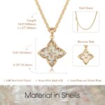 Fettero Gold Clover Necklace for Women Dainty 14K Gold Plated CZ Pendant Necklace Adjustable Chain Choker Charm Colorful Clover Pendant Lucky Necklaces for Women Jewelry - Image 7