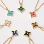 Fettero Gold Clover Necklace for Women Dainty 14K Gold Plated CZ Pendant Necklace Adjustable Chain Choker Charm Colorful Clover Pendant Lucky Necklaces for Women Jewelry - Image 8