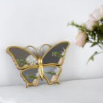 Decorative Butterfly Wall Mirror with Gold Plastic Frame (9.8 x 6.3 inch) - Image 9