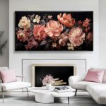Flower Wall Decor Pink and White Botanical Painting Home Decor Aesthetic Framed Artwork for Living Room Bedroom Office Room Decor 24"x 48" - Image 7