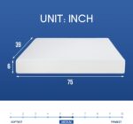 FDW | 6 Inch Twin Mattress | Medium Firm | Gel Memory Foam Mattress | White | Bed in a Box, CertiPUR-US Certified | Pressure Relief, Cooling Ventilated Foam | Washable Removable Cover - Image 3