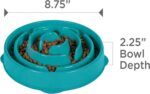 Outward Hound Medium Slow Feeder Bowl, Puzzle Maze for Fast Eaters, Small to Medium Dogs, Helps Prevent Bloat & Aid Digestion, Holds 2 Cups Wet or Dry Food, Non-Slip, Made Without BPA, Turquoise - Image 8