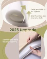 Baby Padded Floor Mat: 2025 Upgrade 2-in-1 Foldable 47x47 Foam Soft Mat & Play Pit- 1.4inch Extra Thick Vegan Leather Waterproof Play Mat for 50x50 Playpen -Playmat for Infants Babies - Image 6