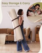 Baby Padded Floor Mat: 2025 Upgrade 2-in-1 Foldable 47x47 Foam Soft Mat & Play Pit- 1.4inch Extra Thick Vegan Leather Waterproof Play Mat for 50x50 Playpen -Playmat for Infants Babies - Image 8