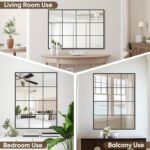 Suidia Wall Mirror, 30" x 40" Window Decorative Mirrors, Metal Framed Wall Decor Wall-Mounted Mirrors for Bedroom, Living Room, Entryway, Black - Image 9