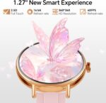 Smart Watches for Women,1.27" HD Fitness Tracker Answer/Make Call, Heart Rate/Sleep/SpO2，Round Smart Watch for iPhone/Samsung/Android,IP68 Waterproof，110+ Sport Mode-Pink(2 Bands) - Image 3
