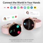 Smart Watches for Women,1.27" HD Fitness Tracker Answer/Make Call, Heart Rate/Sleep/SpO2，Round Smart Watch for iPhone/Samsung/Android,IP68 Waterproof，110+ Sport Mode-Pink(2 Bands) - Image 4