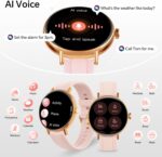 Smart Watches for Women,1.27" HD Fitness Tracker Answer/Make Call, Heart Rate/Sleep/SpO2，Round Smart Watch for iPhone/Samsung/Android,IP68 Waterproof，110+ Sport Mode-Pink(2 Bands) - Image 10