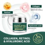 Collagen, Retinol & Hyaluronic Acid Cream – Anti Aging Face & Neck Moisturizer for Women & Men, Day & Night Facial Cream for Wrinkles, Firming, and Hydrating Skin Care 1.7 fl.oz - Image 4