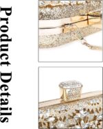 Womens Sparkly Rhinestone Crystal Clutch Bag Glitter Sequin Bridal Purse Evening Handbag for Wedding Party Prom - Image 5