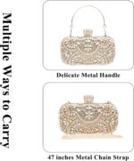 Womens Sparkly Rhinestone Crystal Clutch Bag Glitter Sequin Bridal Purse Evening Handbag for Wedding Party Prom - Image 6