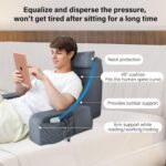 ENITYA Reading Pillow with Arms for Bed Support, 21" Large Back Support Pillow for Sitting up, Wedge Pillow for Reclining, Watching TV, Reading, Gaming, Resting in Bed, Couch or Floor, Grey - Image 4