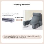 ENITYA Reading Pillow with Arms for Bed Support, 21" Large Back Support Pillow for Sitting up, Wedge Pillow for Reclining, Watching TV, Reading, Gaming, Resting in Bed, Couch or Floor, Grey - Image 7