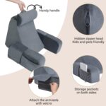 ENITYA Reading Pillow with Arms for Bed Support, 21" Large Back Support Pillow for Sitting up, Wedge Pillow for Reclining, Watching TV, Reading, Gaming, Resting in Bed, Couch or Floor, Grey - Image 8