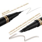 Eyebrow Pen,2-in-1 Waterproof Eyebrow Pencil with 4 Tip Microblading Brow Pen and Ultra-Precise Brow Pencil,with Dual-ended Eyebrow Brush,Eyebrow Makeup for Natural Looking - Dark Brown - Image 3