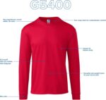 Gildan Adult Heavy Cotton Long Sleeve T-Shirt, Style G5400, 2-Pack - Image 5