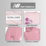 New Balance Girls 3pc Sweatsuit - Cotton Blend Fleece Activewear Set - Pullover Crewneck Hoodie, T-Shirt, Jogger, (4-12) - Image 5