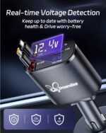DreamBee Retractable Car Charger,66W 4 in 1 Super Fast Charge Car Phone Charger,Gifts for Men Women Car Truck Accessories for iPhone 17/16/15/14/13 Pro Max XR,iPad,Samsung,Pixel - Image 3
