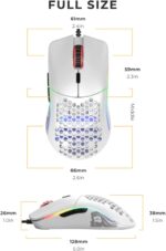 Glorious Model O Wired Gaming Mouse 67g Superlight Honeycomb Design, RGB, Pixart 3360 Sensor, Omron Switches, Ambidextrous - Matte White - Image 11