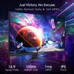 Sceptre IPS 24” Gaming Monitor 165Hz 144Hz Full HD (1920 x 1080) FreeSync Eye Care FPS RTS DisplayPort HDMI Build-in Speakers, Machine Black 2020 (E248B-FPT168),IPS 24" 165Hz - Image 3