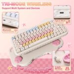 YUNZII C75 Wireless Mechanical Keyboard,75% Layout, Hot-Swappable NKRO,BT5.0/2.4G/USB-C Mode,Dye-Sub PBT MOA Keycaps,RGB Gasket Mount,Cute Cake Design for Mac/Win/Gaming (Beige, Candy Switch) - Image 4