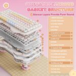 YUNZII C75 Wireless Mechanical Keyboard,75% Layout, Hot-Swappable NKRO,BT5.0/2.4G/USB-C Mode,Dye-Sub PBT MOA Keycaps,RGB Gasket Mount,Cute Cake Design for Mac/Win/Gaming (Beige, Candy Switch) - Image 5