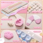 YUNZII C75 Wireless Mechanical Keyboard,75% Layout, Hot-Swappable NKRO,BT5.0/2.4G/USB-C Mode,Dye-Sub PBT MOA Keycaps,RGB Gasket Mount,Cute Cake Design for Mac/Win/Gaming (Beige, Candy Switch) - Image 9