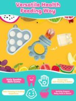 Baby Breastmilk Popsicle Molds & Fruit Food Feeder Pacifier, Silicone Baby Food Storage Containers, Baby Popsicle Molds Teething for Toddler Teething & Infant Self Feeding (Blue) - Image 3