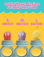 Baby Breastmilk Popsicle Molds & Fruit Food Feeder Pacifier, Silicone Baby Food Storage Containers, Baby Popsicle Molds Teething for Toddler Teething & Infant Self Feeding (Blue) - Image 4