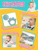 Baby Breastmilk Popsicle Molds & Fruit Food Feeder Pacifier, Silicone Baby Food Storage Containers, Baby Popsicle Molds Teething for Toddler Teething & Infant Self Feeding (Blue) - Image 5