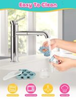 Baby Breastmilk Popsicle Molds & Fruit Food Feeder Pacifier, Silicone Baby Food Storage Containers, Baby Popsicle Molds Teething for Toddler Teething & Infant Self Feeding (Blue) - Image 8