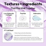 LAPCOS Collagen Sheet Mask, Firming Daily Face Mask with Collagen Peptides for Anti-Aging, Helps to Minimize Wrinkles, Restores Skin Elasticity & Firmness, Hydrating, Korean Beauty, 5-Pack - Image 4