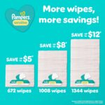 Pampers Baby Wipes Sensitive, Water Based Hypoallergenic and Unscented 504 Total (6 Flip-Top Packs) - Image 4