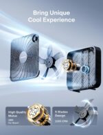 PELONIS 20 Inch Box Fan – 3 Speeds, Window Fans, Floor or Tabletop, 25ft/s, 2025 Upgraded, Superior Air Throw (2295 CFM), Lightweight, 5 Blades, Fans for Bedroom, Office, Living Room, Garage - Image 6