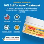 De La Cruz 10% Sulfur Ointment Travel Size - Cystic Acne Treatment for Face and Body - Daily 10 Min Spot Treatment Mask Safe and Effective Game Changing Hormonal Acne Treatment 0.21oz 6g - Image 3