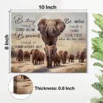 Inspirational Elephant Canvas Wall Art Be Strong African Elephants Print Poster Framed Painting Artwork for Home Bedroom Living Room Wall Decoration 8x10 Inch - Image 3