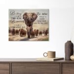 Inspirational Elephant Canvas Wall Art Be Strong African Elephants Print Poster Framed Painting Artwork for Home Bedroom Living Room Wall Decoration 8x10 Inch - Image 5