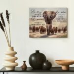 Inspirational Elephant Canvas Wall Art Be Strong African Elephants Print Poster Framed Painting Artwork for Home Bedroom Living Room Wall Decoration 8x10 Inch - Image 6